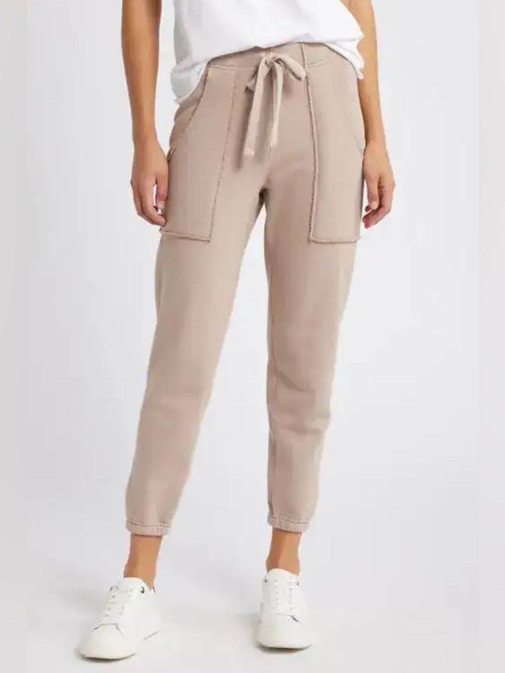 FRANK & EILEEN Eamon Fleece Jogger Sweatpants Biscotti Tan Large UNWORN